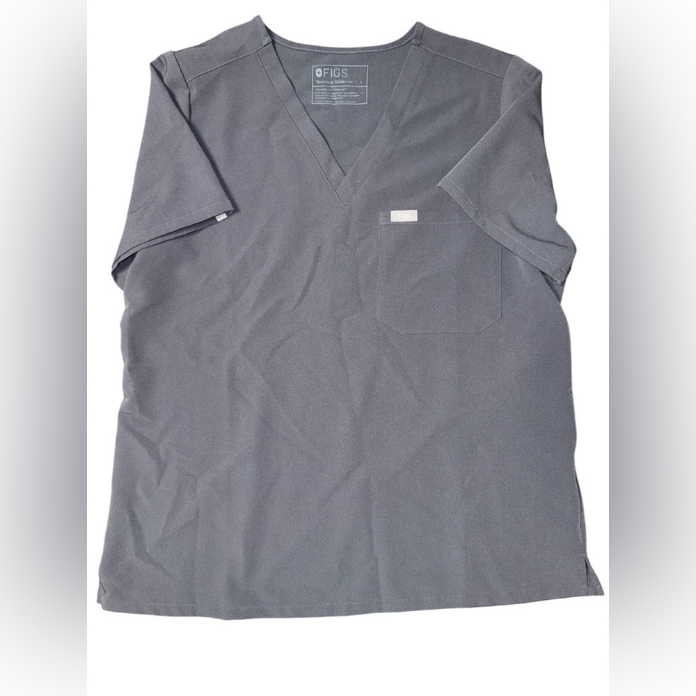 Figs Technical Collection Catarina One-Pocket Scrub Top Sz Large Graphite Gray